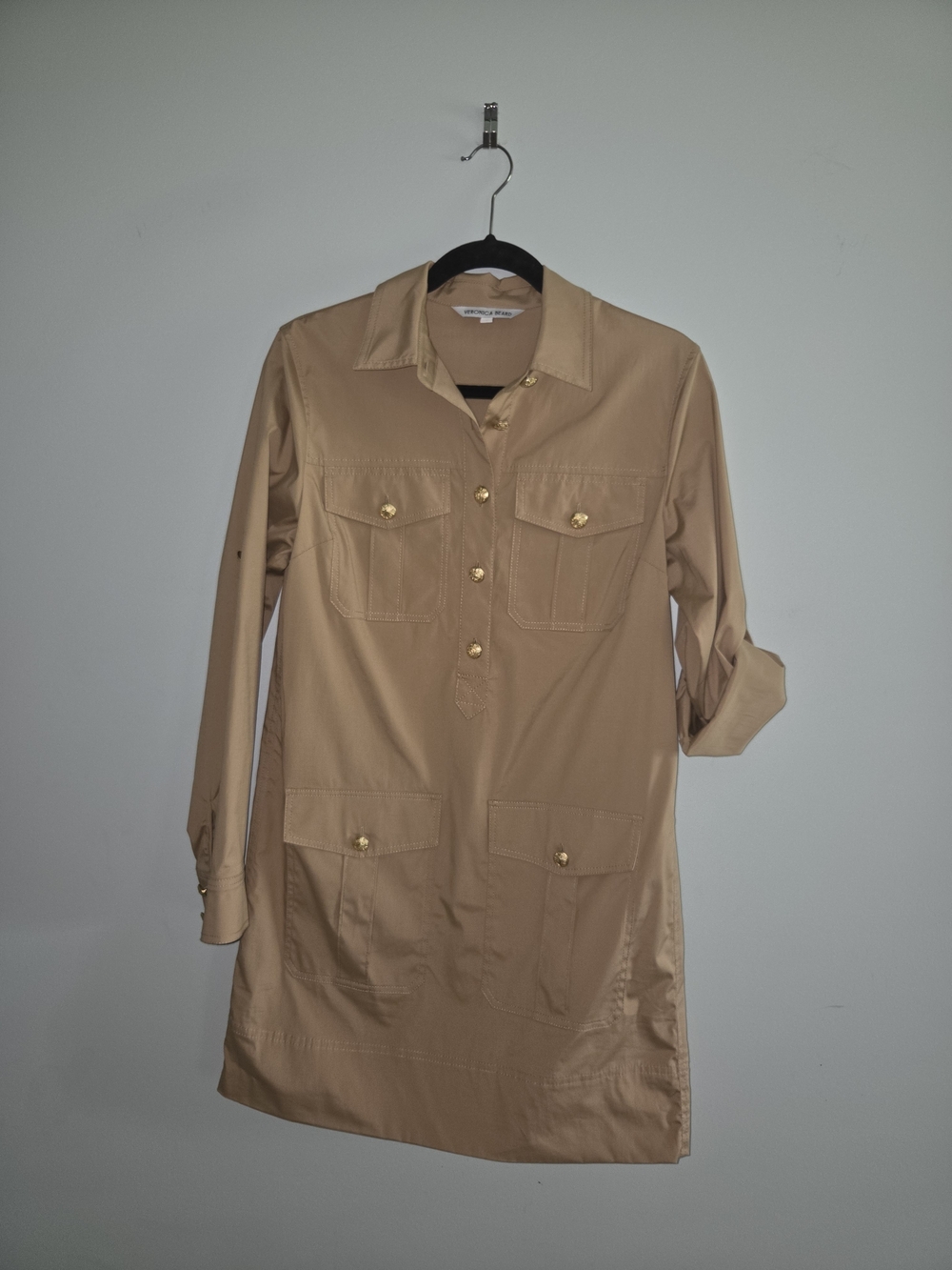 Veronica Beard Tan Collar Shirt - Neutral Beige - Picture 2 of 9